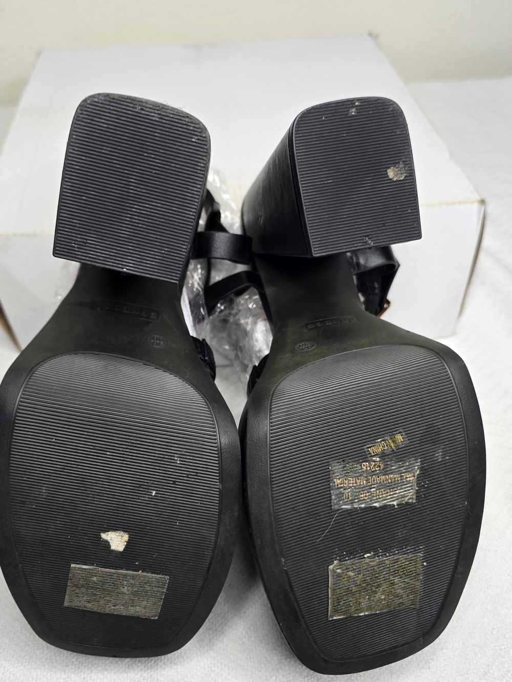 Bamboo Black Platform Block Heel Sandals Women's Size 10 – Mint Condition - Picture 6 of 6